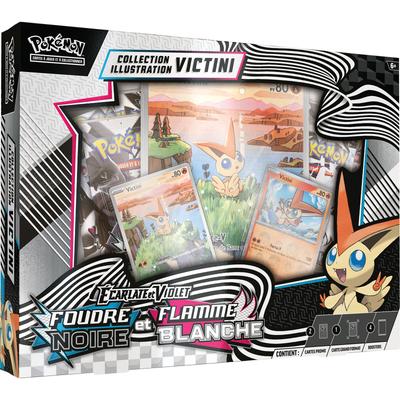 Coffret Pokémon Collection illustration fabuleux Victini - Ecarlate et Violet dont Foudre noire Flamme Blanche
