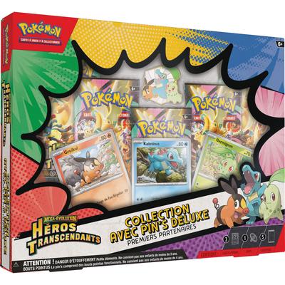 Coffret Pokemon Collection pins Deluxe Premiers Partenaires - Mega Evolution Héros Transcendants