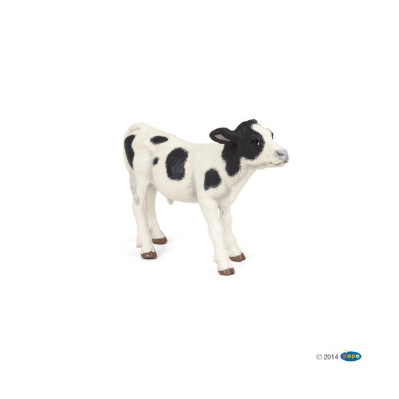 Figurine veau noir et blanc