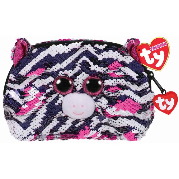 Pochette Accessoire Peluche Sequins 12 cm - Zoey Le Zèbre