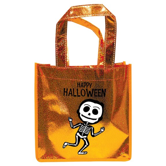 Sac à bonbons orange paillettes squelette