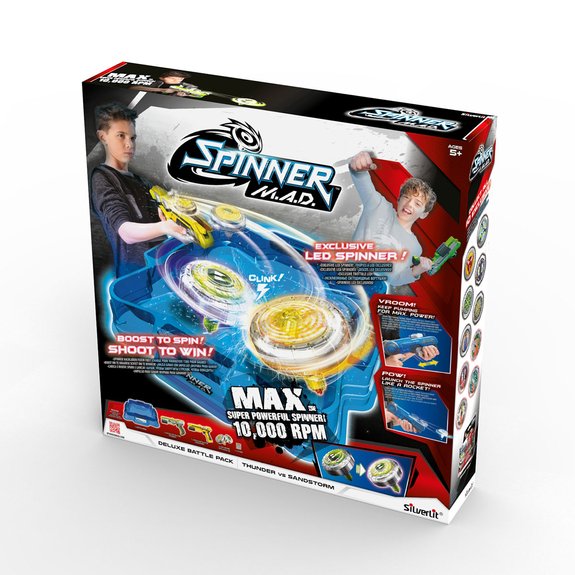 Pack Deluxe Spinner Mad - 2 guns + 2 toupies LED + 1 arène