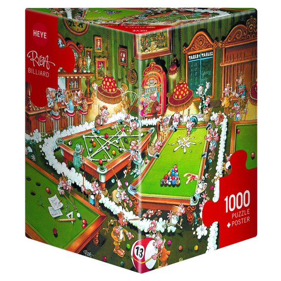 HEYE - Puzzle 1000 pièces boîte triangulaire Billard