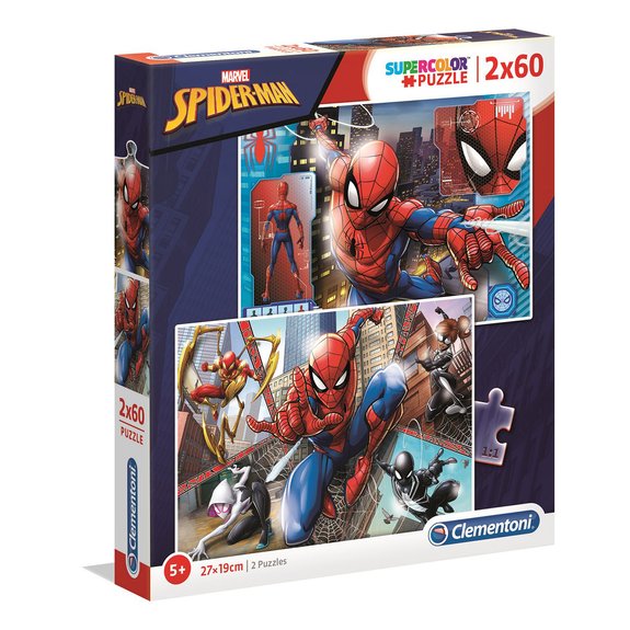 2 puzzles 60 pièces Supercolor Spider-Man