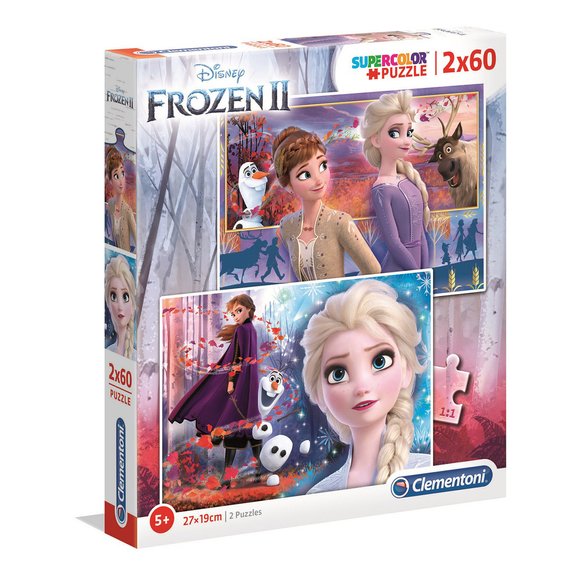 2 puzzles 60 pièces Supercolor La Reine des Neiges 2