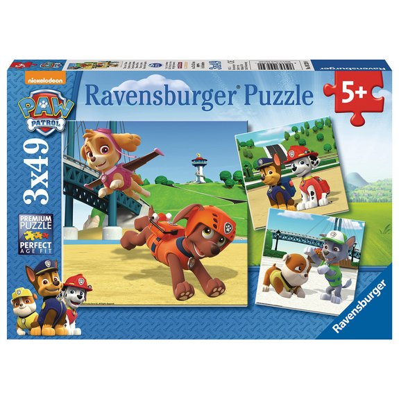 Puzzles 3x49 pièces - Léquipe des 4 pattes - Pat'Patrouille