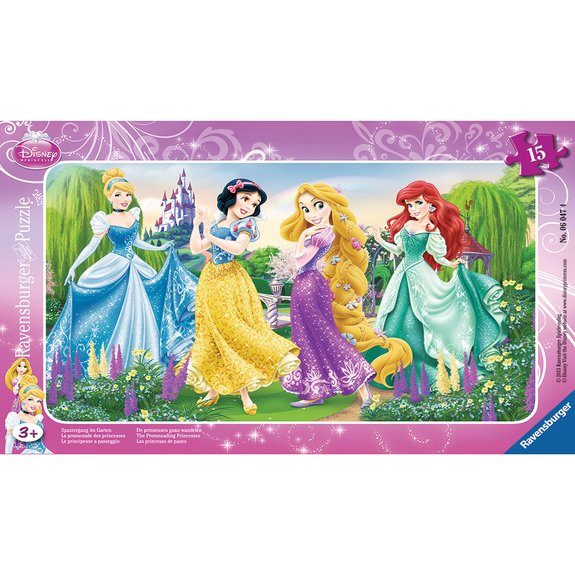 Puzzle cadre 15 pièces - La promenade des princesses - Disney Princesses