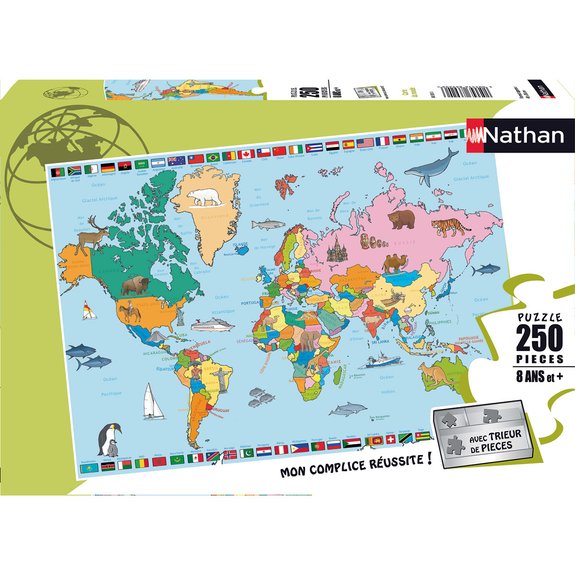 Puzzle 250 pièces Carte du Monde