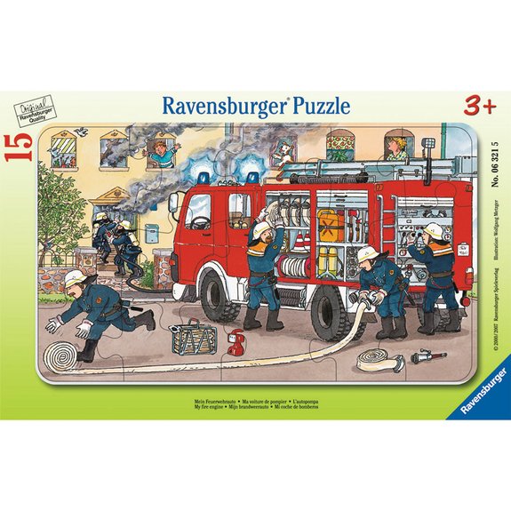 Puzzle cadre 15 pièces - Ma voiture de pompier
