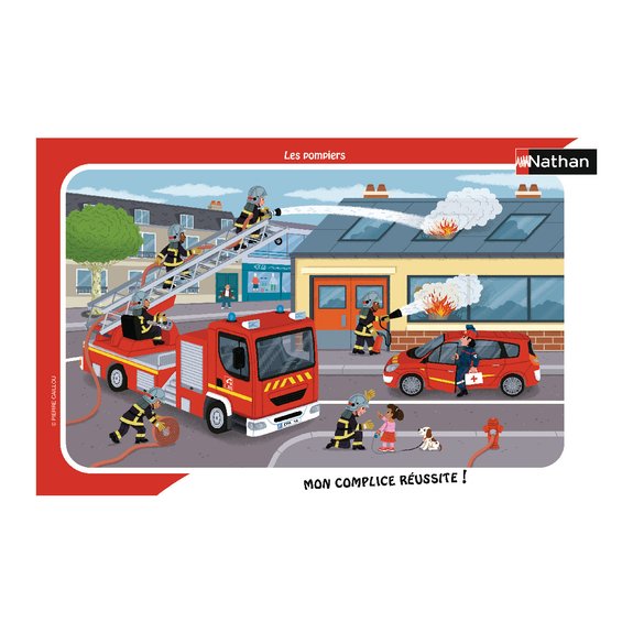 Puzzle cadre 15 pièces - Les pompiers