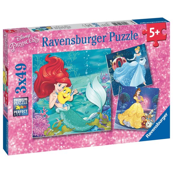 Puzzles 3x49 pièces - Aventure des princesses - Disney Princesses