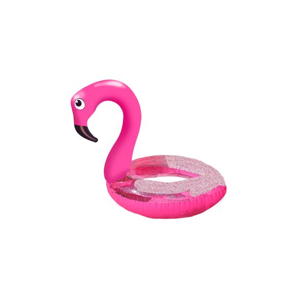 Bouée gonflable flamant rose paillettes 74 cm