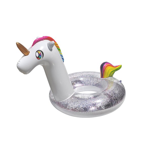 Bouée gonflable licorne paillettes 100 cm