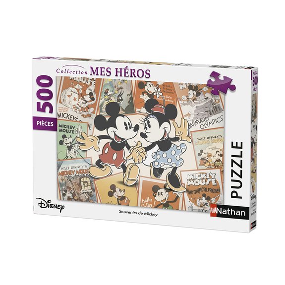 Puzzle Nathan 500 pièces souvenirs de Mickey - Mes héros