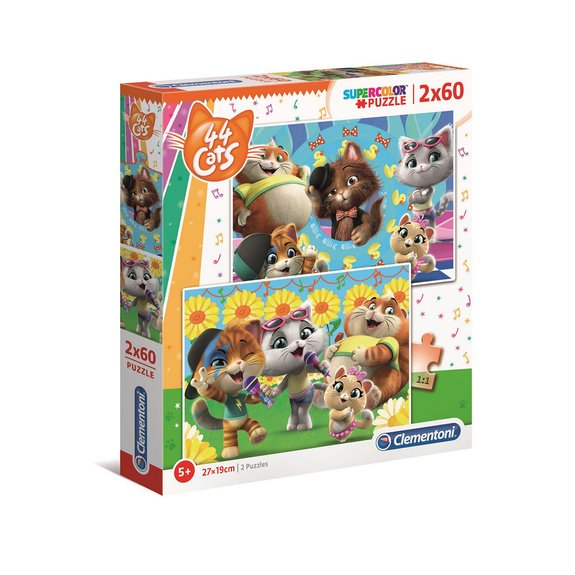 Puzzles SuperColor 2x60 pièces - 44 Cats