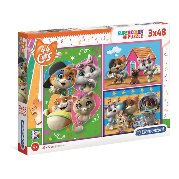 Puzzles SuperColor 3x48 pièces - 44 Cats