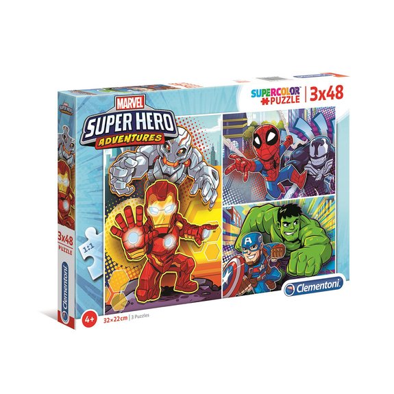 Puzzles SuperColor 3x48 pièces - Marvel Superhero