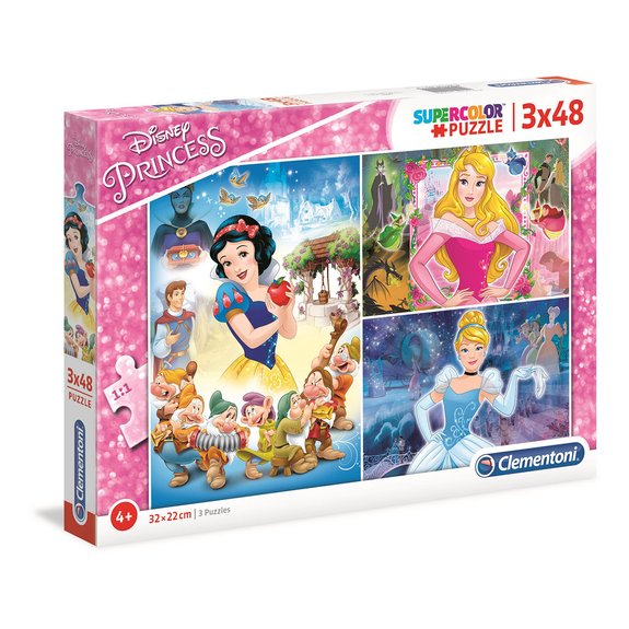 Puzzles SuperColor 3x48 pièces - Disney Princesses - Princesses