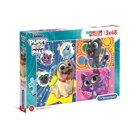 Puzzles SuperColor 3x48 pièces - Puppy Dog Pals