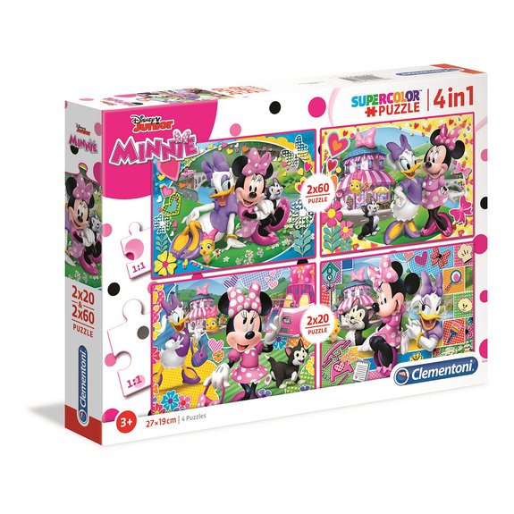 Puzzles SuperColor 2x20 + 2x60 pièces - Minnie Happy Helpers