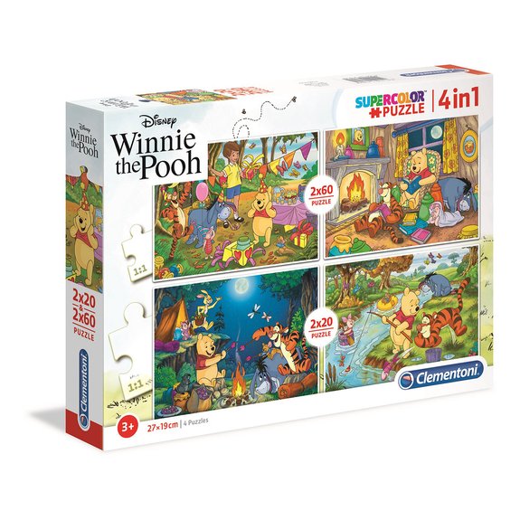 Puzzles SuperColor 2x20 + 2x60 pièces - Winnie l'ourson