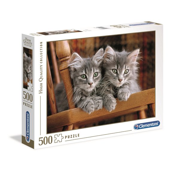 Puzzle 500 pièces : Deux chatons aux aguets