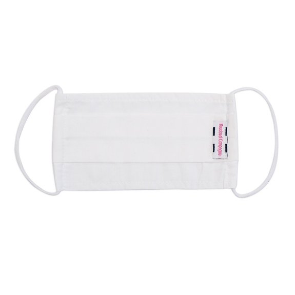 Masque coton uni - popeline - blanc - taille M