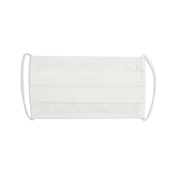 Masque coton uni - popeline - blanc - taille L