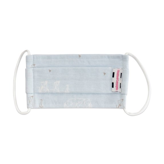 Masque coton jersey motif éléphant bleu taille m