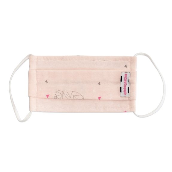 Masque coton jersey motif éléphant rose taille m