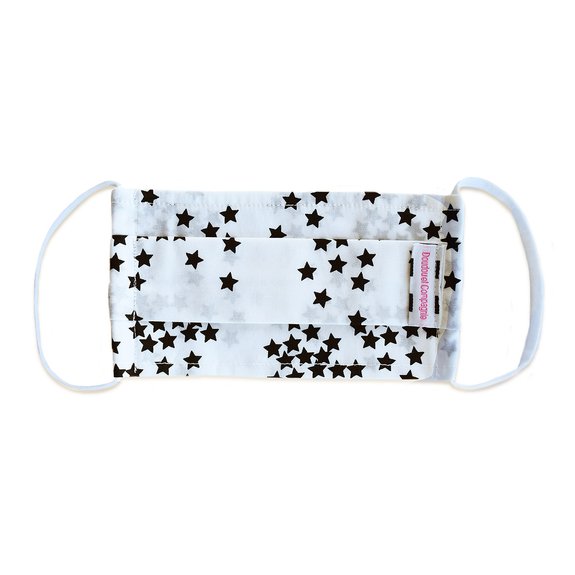 Masque coton popeline motif étoiles taille M