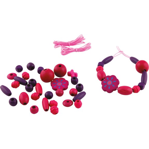 Perles colorées en bois