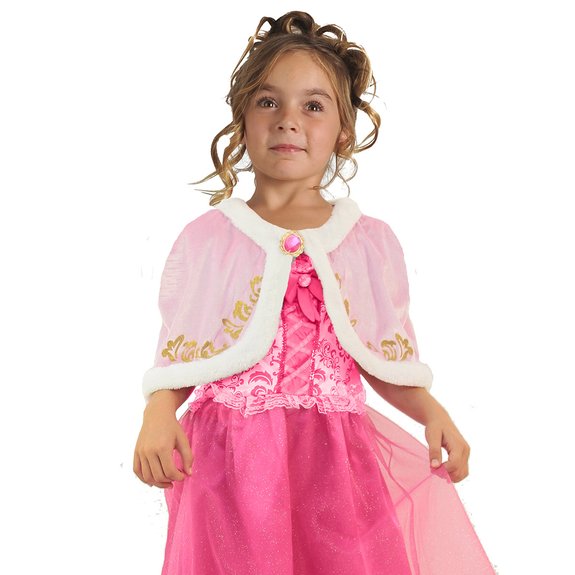 Déguisement cape velours rose 5-10 ans
