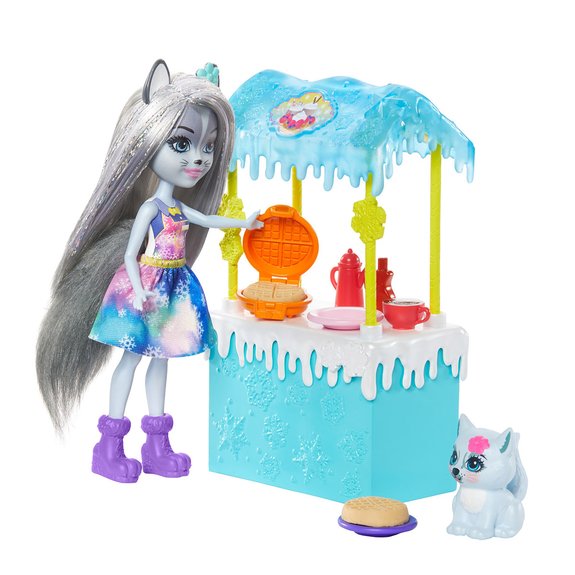 Enchantimals - Coffret Histoire Stand de Gaufres Hawna Husky et Crème Fouettée