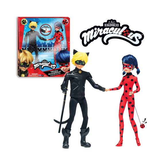 Bandai Poupées Miraculous Ladybug et Chat Noir 26 cm