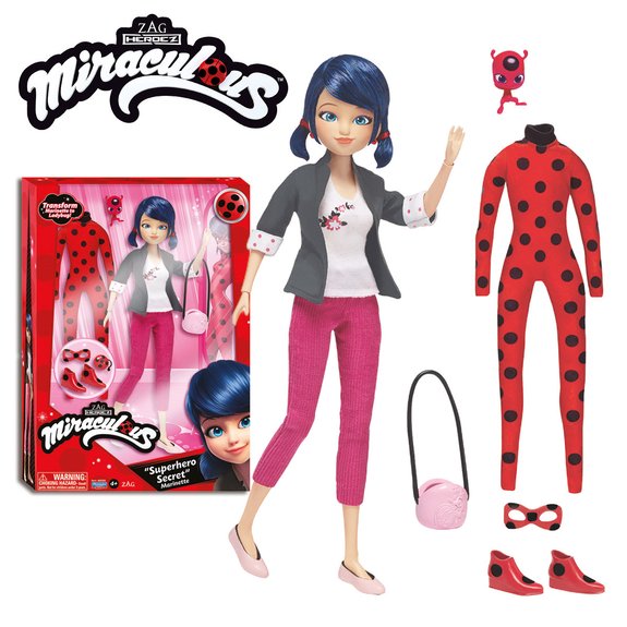 Bandai Poupée Marinette 26 cm et ses 2 tenues Miraculous