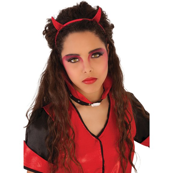 Serre-tête Diablesse rouge à paillettes