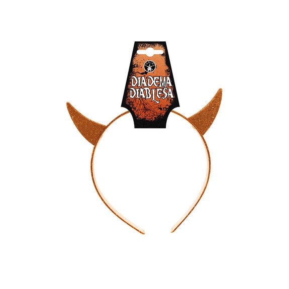 Serre-tête Diablesse pailleté orange