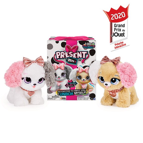 Present Pets Surprise Fancy Pups blanc - rose doré - Chiot interactif