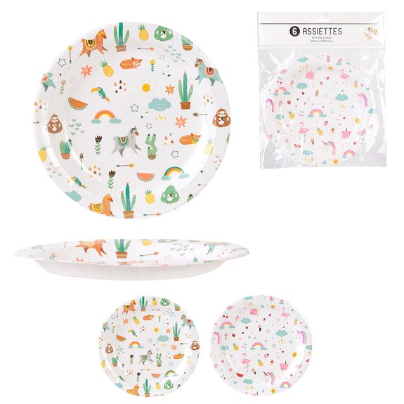 Assiette en carton anniversaire x6