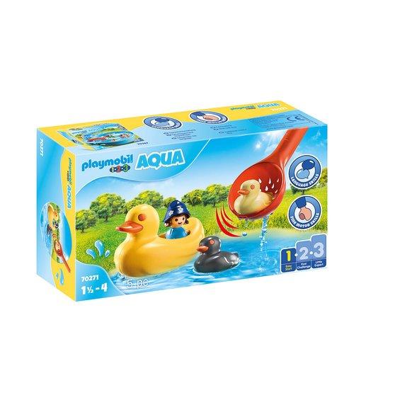 Playmobil 1.2.3 Aqua famille de canards et enfant 70271