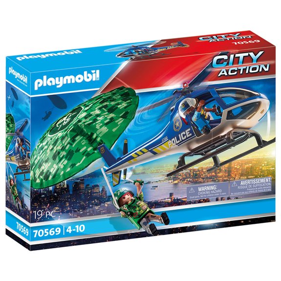 Playmobil Hélicoptère de police et parachutiste City Action 70569