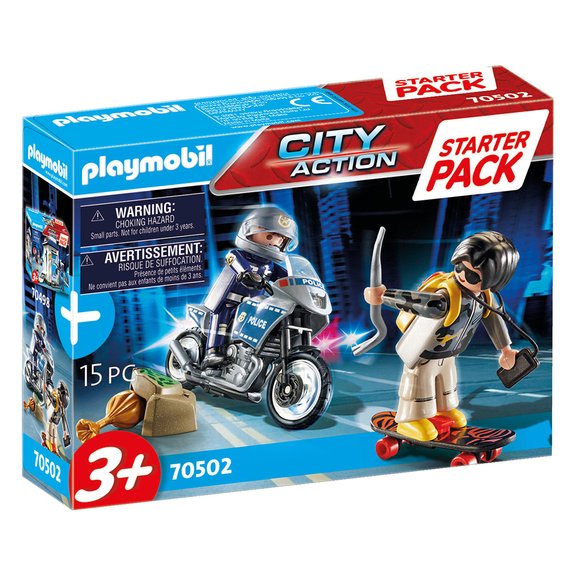Starter Pack Motard de police et voleur Playmobil City Action 70502