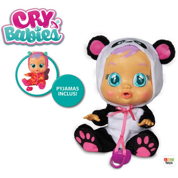 Poupon Interactif Cry Babies Panda + 1 Pyjama