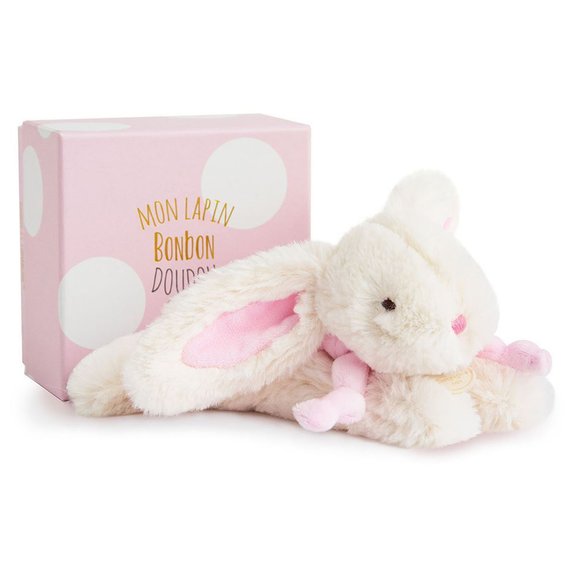 Doudou lapin bonbon rose petit modèle