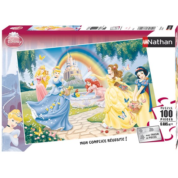 Puzzle 100 pièces : le jardin des princesses Disney