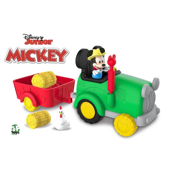 Mickey - Tracteur + figurine 7,5 cm articulée + Accessoires