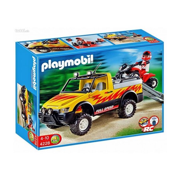 Pick-up et quad de course rouge Playmobil 4228