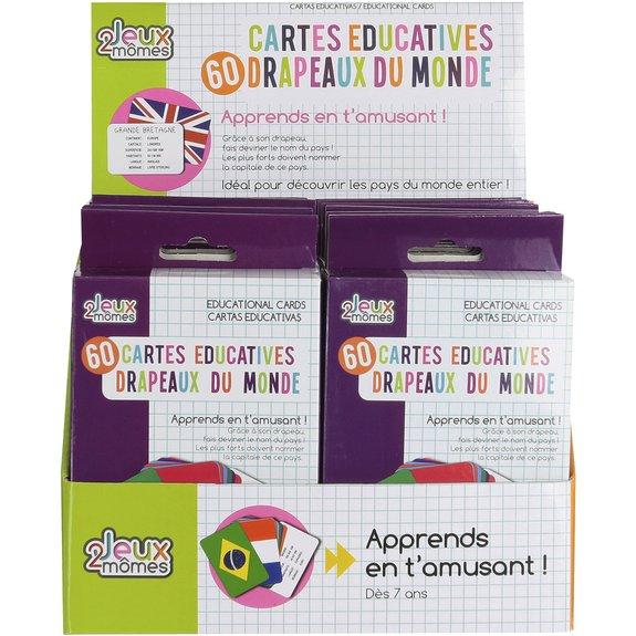 Cartes éducatives pays et drapeaux du monde