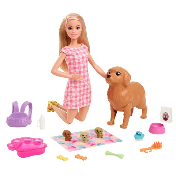 Poupée Barbie naissance des chiots